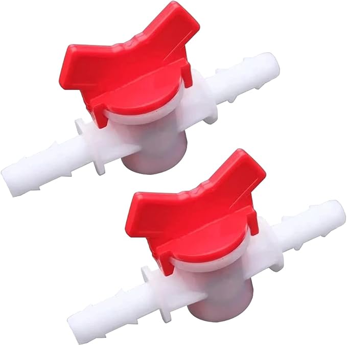 5/32“ Hose Barbed Ball Valve Drip Irrigation Ball Valve Shut Off Switch for Drip Irrigation and Aquariums(Pack of 2)