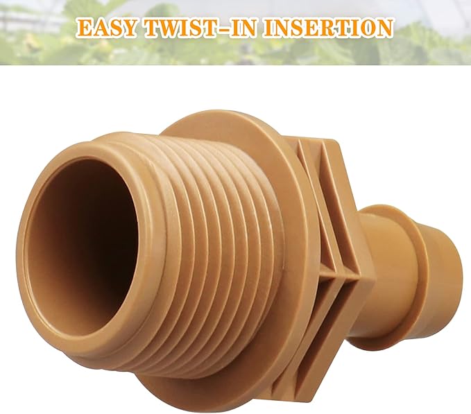 1/2 Inch Threaded Drip Irrigation Male Adapter:Drip Irrigation Universal PVC Adapter 3/4" Male Pipe Thread (MPT) x 1/2" Barb Coupling Swing Pipe Irrigation Fittings (10 Pack)