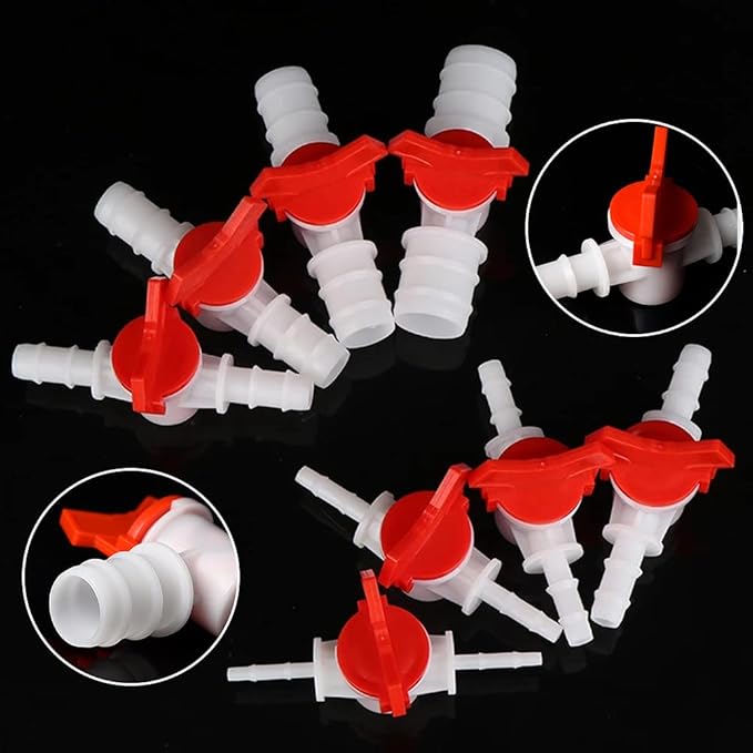 5/16“ Hose Barbed Ball Valve Drip Irrigation Ball Valve Shut Off Switch for Drip Irrigation and Aquariums(Pack of 2)