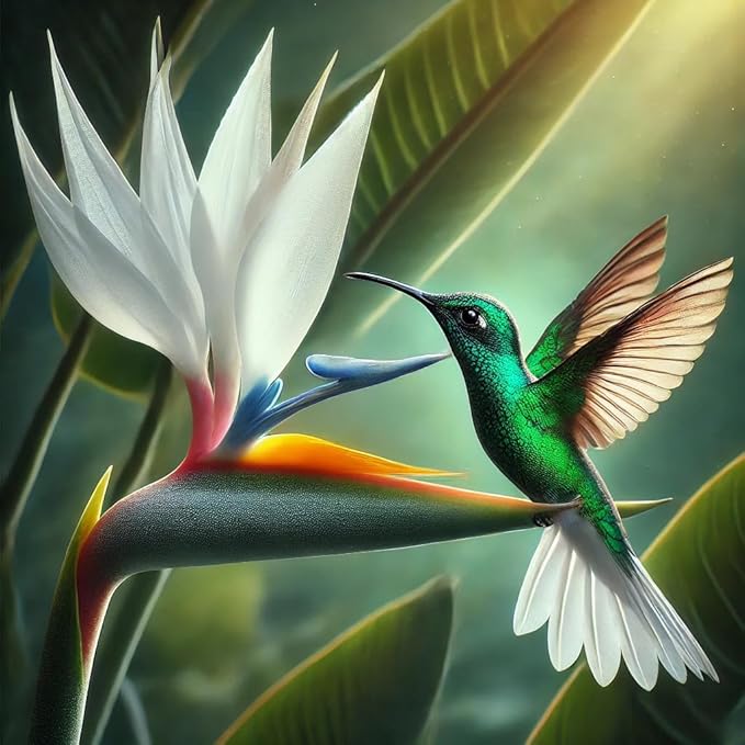 Bird of Paradise - White - Strelitzia Nicholai. (4 White BoP in Cup)