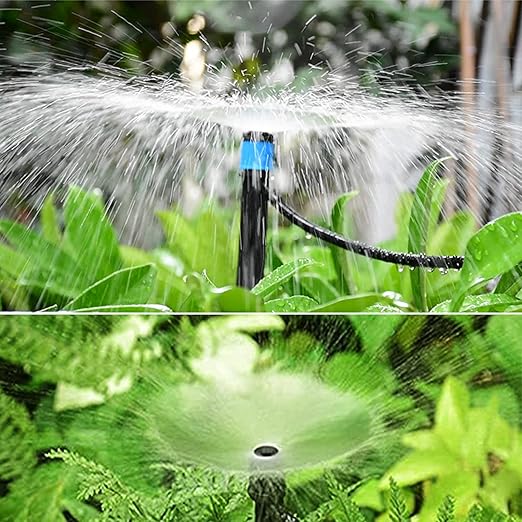 50Pcs Drip Irrigation Emitters with Lock, Adjustable 360 Degree Water Flow Irrigation Drippers for 1/4" Drip Irrigation Tubing, Micro Spray Drip System Parts for Garden Irrigation System