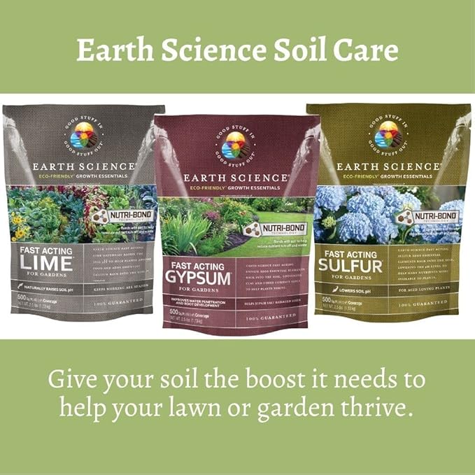 Earth Science Fast Acting Lime - (5lb) Instantly Raise pH of Soil & Reduce Nutrient Runoff for Improved Growth & Color - Long Lasting Lawn Care with Calcium