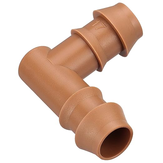 Drip Irrigation Fittings Kit for 1/2 inch Tube (0.600”ID), 24 Pieces Drip Irrigation Parts Set - 6 Tees, 6 Couplings, 6 Elbows, 6 End Caps, Drip Line Connectors for Drip Sprinkler Hose