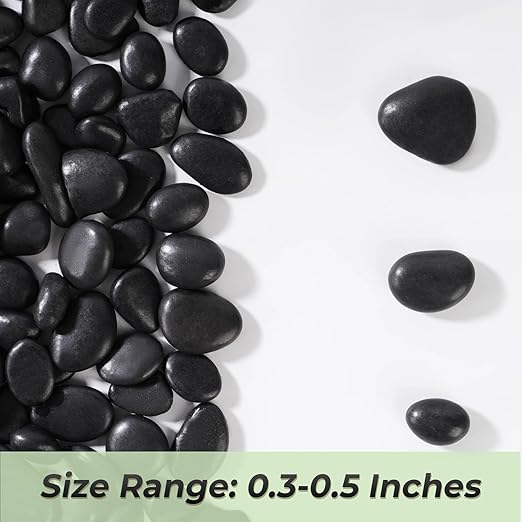 SIDONG 10 LB Black River Rocks, 0.3-0.5 Inches High Polished Pebbles for Indoor Plants, Aquarium Rocks Used in Fish Tank, Decorative Stones for Plants, Vases, Home DΓ©cor, Crafting, Garden Landscaping