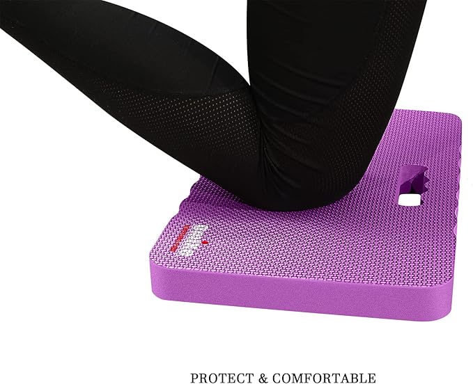 Extra Thick Kneeling Pad Comfy Foam Kneeler Mat Garden Knee Pad Cushion for Gardening Planting Yard Work Prayer Yoga Mechanic Exercise Workout Baby Bath 18 x 11 x 1.5 Inch Large Purple 1 Pack