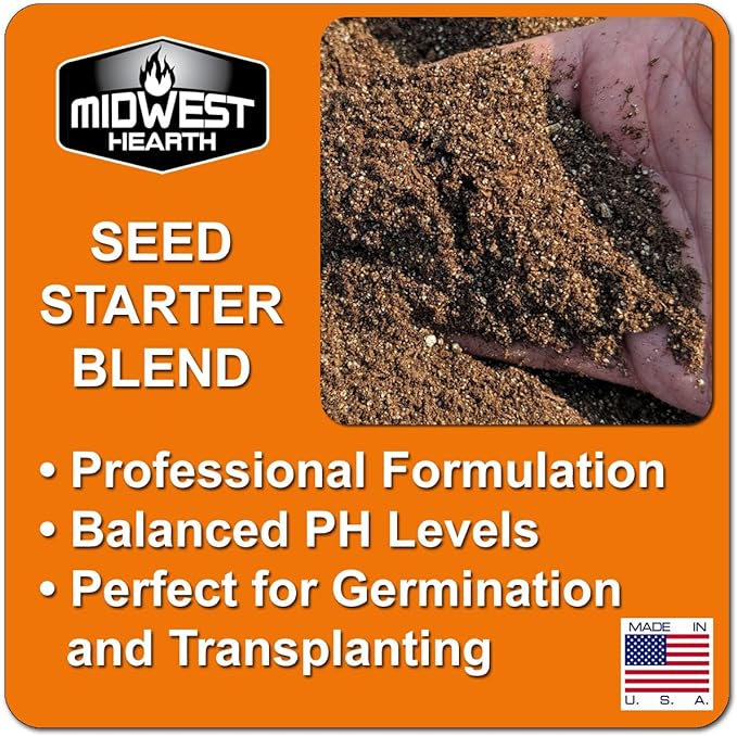 Seed Starter Natural Potting Soil Mix for Germination and Growth (Made in USA) (8 Dry Quarts)