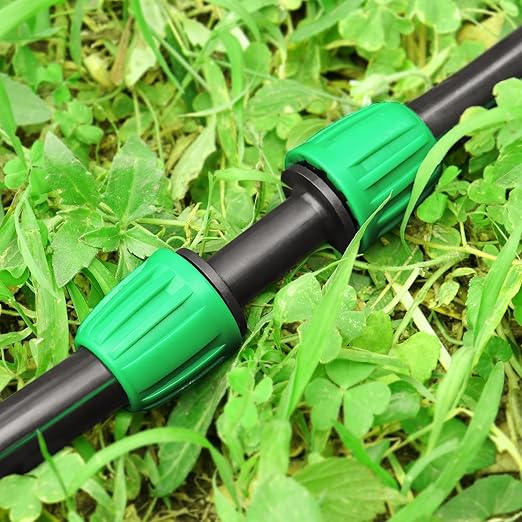 Drip Irrigation Fittings for 1/2 Inch Drip Tubing (1/2" ID x 0.65" OD):1/2'' Drip Line Couplings Anti-drop Locked Nut Barbed Straight Coupling Connectors for Garden Irrigation System (12 Pack)