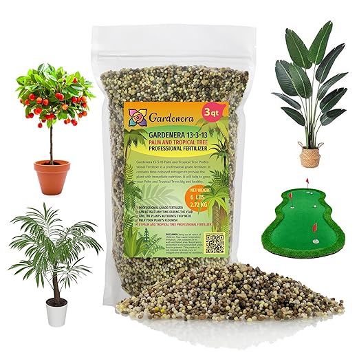 Premium 13-3-13 All-Season Fast Acting Landscape and Ornamental Fertilizer by Gardenera - Promotes Biomass Growth and Vibrant Leaf Color - 3 Quart
