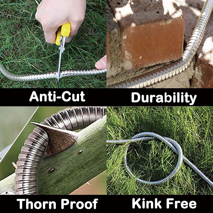 Stainless Steel Garden Hose: Durable Quality Metal with High-pressure Water Output for Gardeners(1FT)