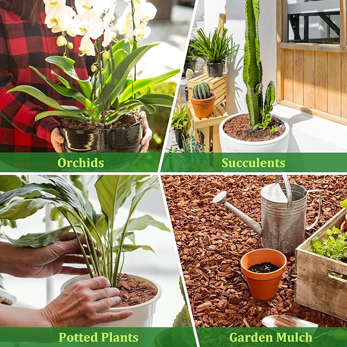 Legigo 2 Quarts Organic Orchid Potting Bark- All Natural Orchid Bark Potting Mix Pine Bark Wood Chips for Houseplant Mulch, Orchid Plants Root Development, Mulch for Potted Plants