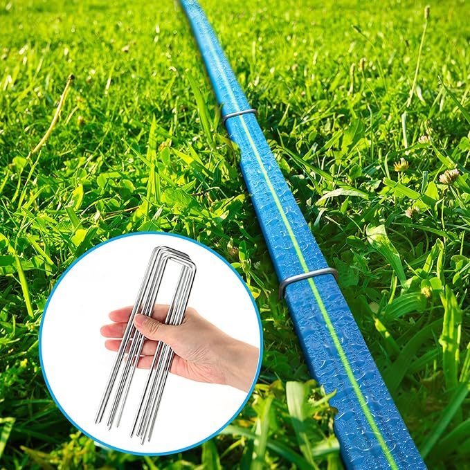 Sprinkler Hose 25FT, Heavy Duty Watering Hoses, Efficient Irrigation Tubing for Garden Lawn Sprinklers System with 10 Pack Staples