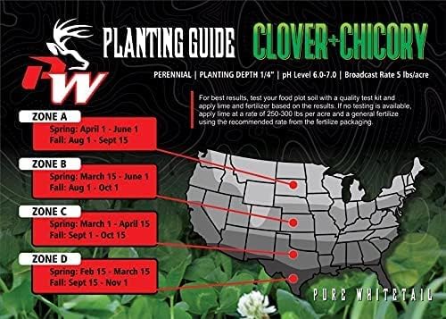 | Clover/Chicory | Select Seed Blends | All Season Whitetail Deer and Turkey Perennial Food Plot Seed | Drought Resistant | Easiest Turkey and Deer Feeders | Plants 1/4 Acre | 5 lb Bag