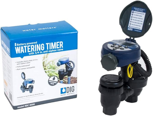 DIG RBC8000 Battery Powered Digital Controller with 3/4" Anti-Siphon Valve