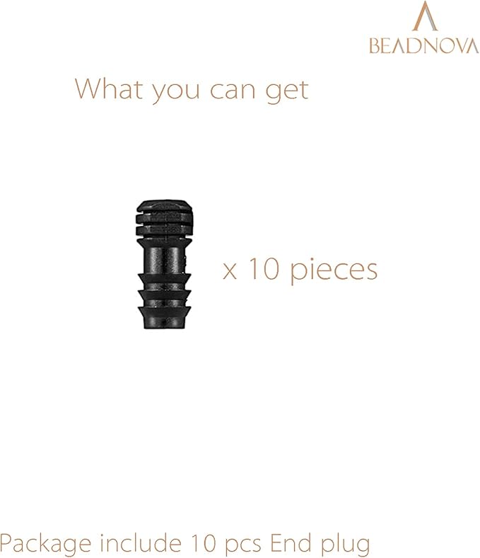 BEADNOVA Drip Irrigation Parts 10 Pcs 1/2 Inch Barbed End Plugs Goof Plugs Drip Irrigation Fittings Drip Line Connectors for 1/2 Inch Irrigation Tubing Garden Watering System (10pcs)