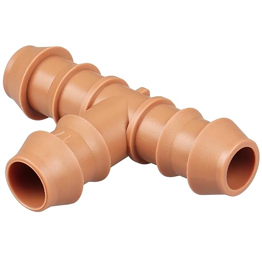 Drip Irrigation Barbed Tee：20 Pack Drip Irrigation Tee Parts Fits for 1/2 Inch Drip Irrigation Tubing 17mm 0.600" ID Tee Connectors for Patio Lawn Garden