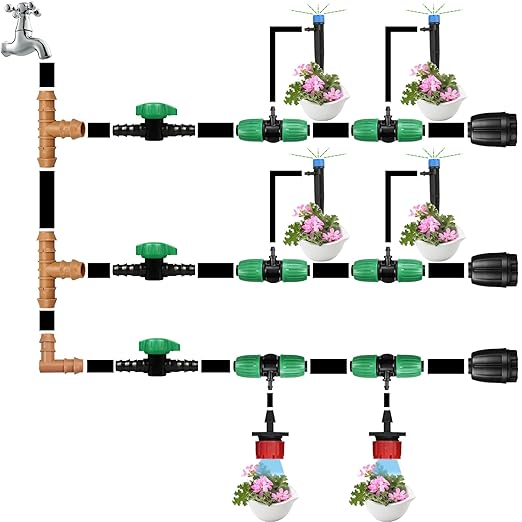 Drip Irrigation 1/2" Barbed Valve, 3 Pack Drip Irrigation Parts 1/2" Shut Off Valves for 1/2 Inch Drip Irrigation Tubing (.570-. 620" ID), Barbed Cut Off Switch Valve for Drip Irrigation System