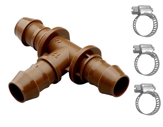 LECTO Universal 5/8", 1/2", .700" Drip Line Repair Kit – Tee, 1