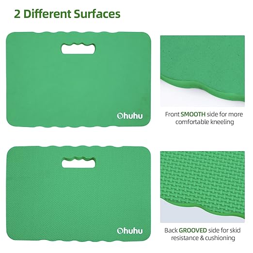 Ohuhu Premium Thick Kneeling Pad, 17 x 11 x 1.5 Inch Gardening Knee Mat with 2 Different Surfaces, Extra Thick Knee Cushion for Gardening Work Baby Bath Exercise