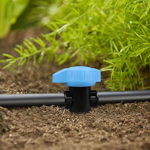 Drip Irrigation 1/2" Barbed Valve: 12 Pack in-Line Ball Shut Off Valve 16mm for 1/2 Inch and 5/8 Inch Irrigation Tubing (.570 to .620 ID) for Drip Line Tape System