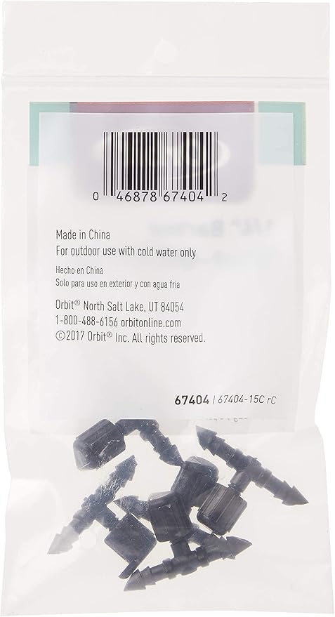 Orbit 2 Pack (10 Total Fittings) 1/4 Inch Barbed Drip Irrigation Tubing Shut-Off Valve - 5 Pack……