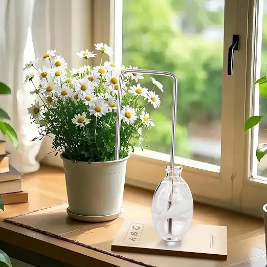 2Pcs Self-Watering Wick System, Stainless Steel Plant Automatic Watering Device with Self Watering Capillary Wick Cord, Passive Lazy Automatic Drip Irrigation for House Plants (S)