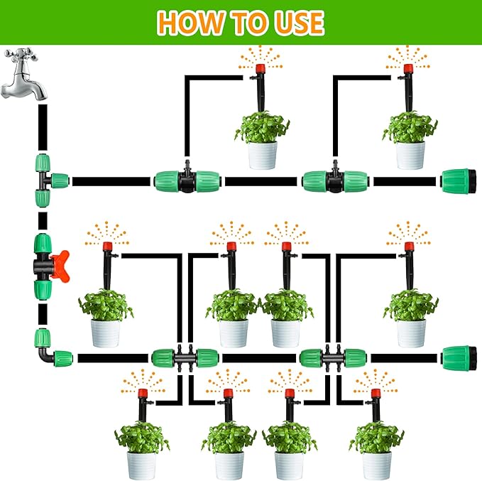 Drip Irrigation Fittings for 1/2 inch Tubing (0.60"-0.63" OD), 16 Pieces Barbed Locked End Plug Connectors, End Caps Drip Line Nuts Connectors for Drip Irrigation Hose (13mm ID)