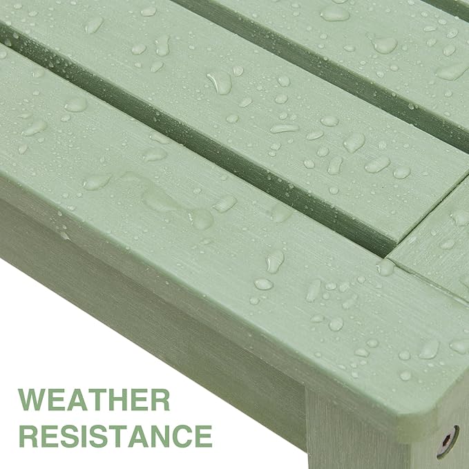 Psilvam Outdoor Bench, Two Person Poly Lumber Porch Bench, Weatherproof Garden Bench That Never Rot and Fade, All-Weather Patio Bench Suit for Garden, Porch, and Park (Green)
