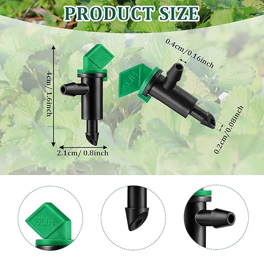Mudder 60 Pieces 4GPH Irrigation Drip Emitter Garden Flag Irrigation Dripper, Trees and Shrubs