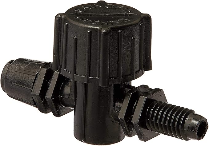 Raindrip R191CT, Adjustable Flow Micro Sprinkler, Quarter-Circle Pattern, Fan Spray, with 10-32 Threaded Inlet, Drip Irrigation Emitters for Drip Irrigation Gardening Systems, 5-Pack, Black