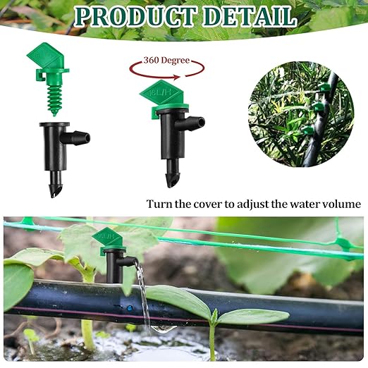 Mudder 60 Pieces 4GPH Irrigation Drip Emitter Garden Flag Irrigation Dripper, Trees and Shrubs