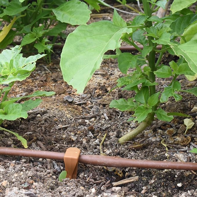 DIG ¼” 100’ MICROLINE™ Dripline - Enhanced 6” Emitter Spacing, UV-Resistant, Perfect for Diverse Garden Layouts (Brown) SHB106