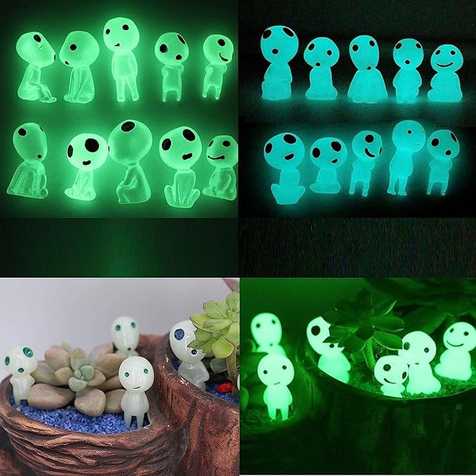 Fairy Garden Accessories Tree Elves Easter Egg Fillers Glow in Dark Basket Stuffers Garden Alien Decor Miniature for Micro Landscape Outdoor Status Patio Lawn Yard Kit