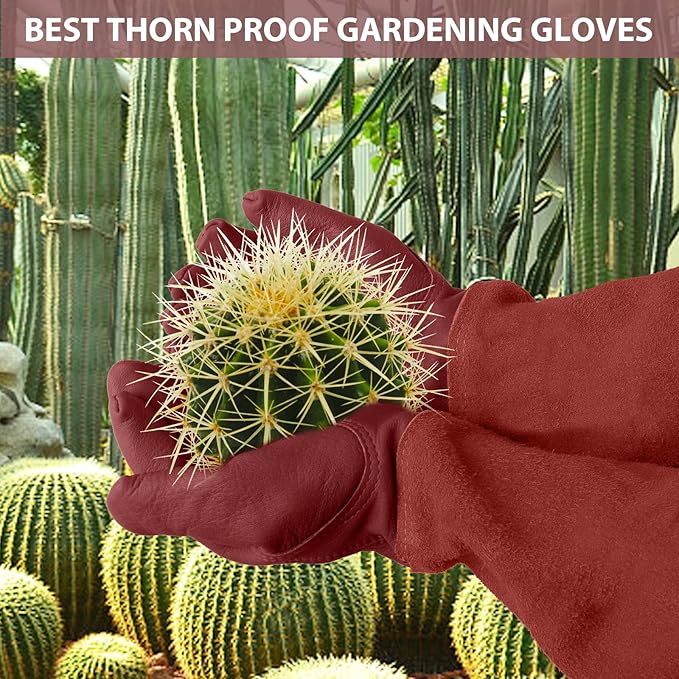 Long Gardening-Gloves Women/Men-Thorn proof Rose Pruning Heavy Duty Gauntlet-XL