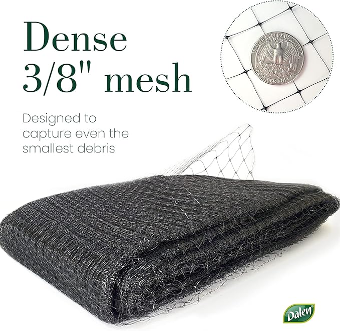 Dalen Pond & Pool Netting – Outdoor Water Garden Cover – Protective Mesh for Fish & Aquatic Life - 3/8" Mesh - (14' x 14')
