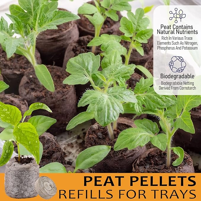 Legigo 200 Pcs 36mm Seed Starter Peat Pellets Pods for Seedlings- Compressed Seed Starting Pellets Seed Starter Pods Plugs Soil Peat Pods for Starting Seeds, Garden Planting Herb Flower Vegetables