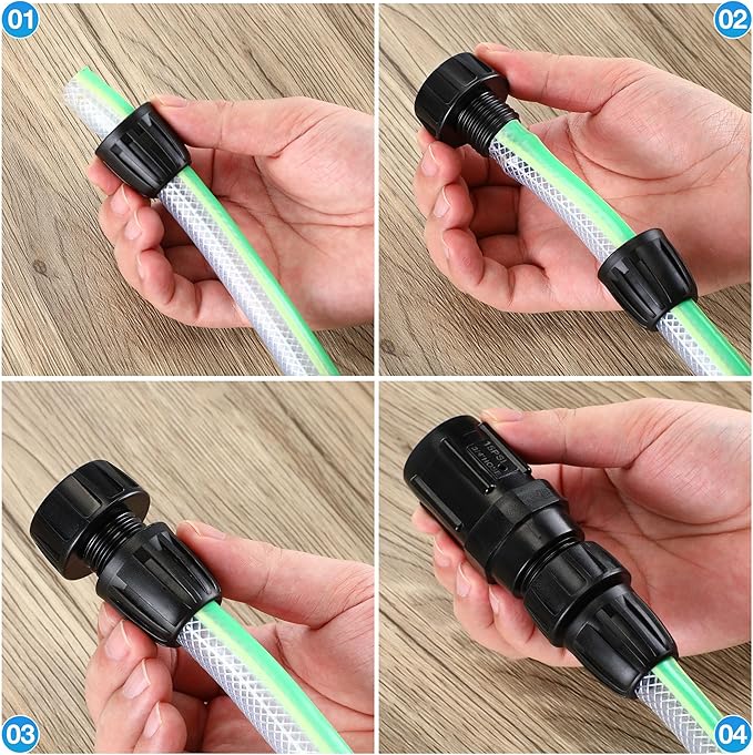 4 Pcs 15 PSI Drip Irrigation Pressure Regulator Faucet Adapter Kit, 2 Pcs 3/4" FHT x 3/4'' MHT Pressure Regulator, 2 Pcs 1/2 Inch Drip Irrigation Tubing Adapter for Drip Irrigation System