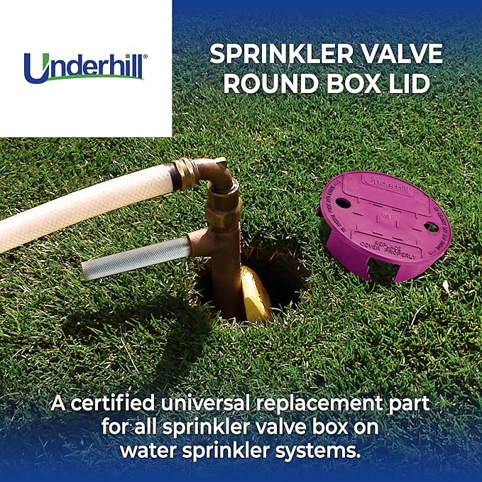 Underhill Sprinkler Valve Round Box Lid, VersaLid 6 Inch to 7 Inch Universal, Cover for Automatic Irrigation System, Lawn, Purple, VL-6P
