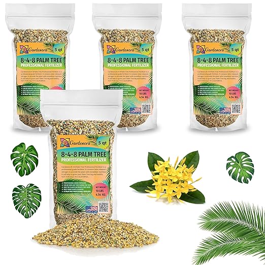 Premium All Season Palm, Ixora, and Ornamental Plant Food (8-4-8) - Nurture Your Landscape's Elegance and Splendor - 20 QUARTS