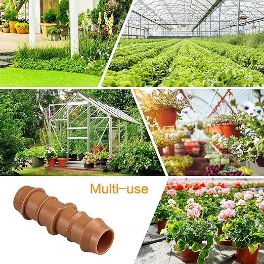 Drip Irrigation Fittings Barbed Couplings, 28 Pieces Drip Irrigation Coupler Connectors for 1/2 Inch Tubing, Drip Irrigation Tubing 0.600" ID 17mm Coupling Parts for Patio Lawn Garden Systems