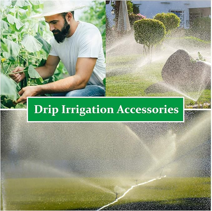 Mudder 300 Pieces Drip Irrigation Fittings 1/4 Inch Single Barbed Coupling Connectors Barbed Drip Tubing Irrigation Coupler for Sprinkler System Garden Lawn Greenhouse Patio Farm