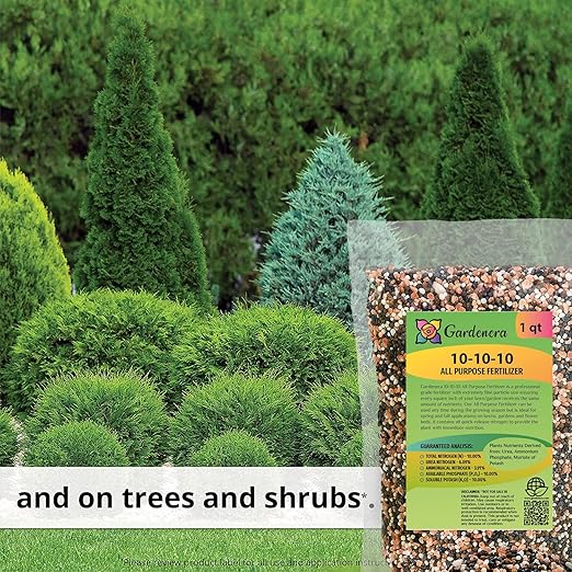All-Purpose Planting and Growing Food 10-10-10 Fertilizer by Gardenera - Boost Your Garden's Growth - 2 Quart