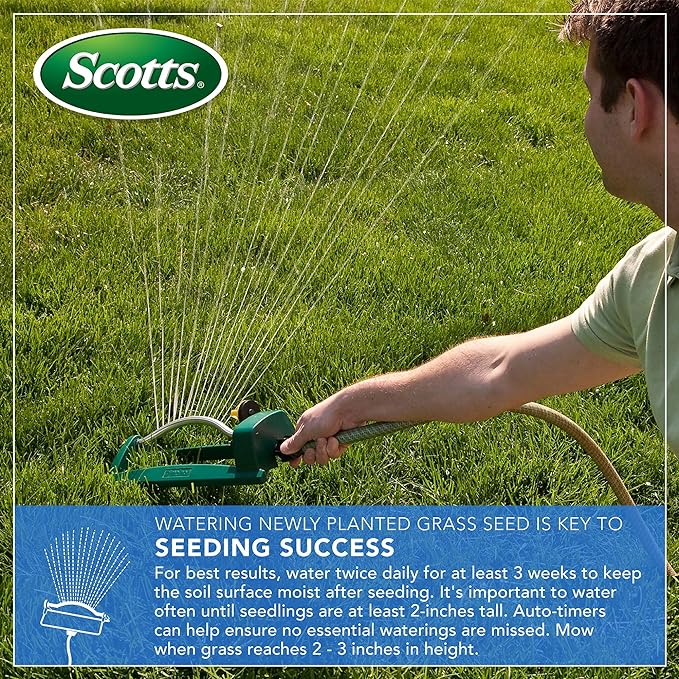 Scotts Turf Builder THICK'R LAWN Grass Seed, Fertilizer, and Soil Improver for Sun & Shade, 1,200 sq. ft., 12 lbs.
